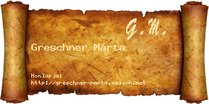 Greschner Márta névjegykártya